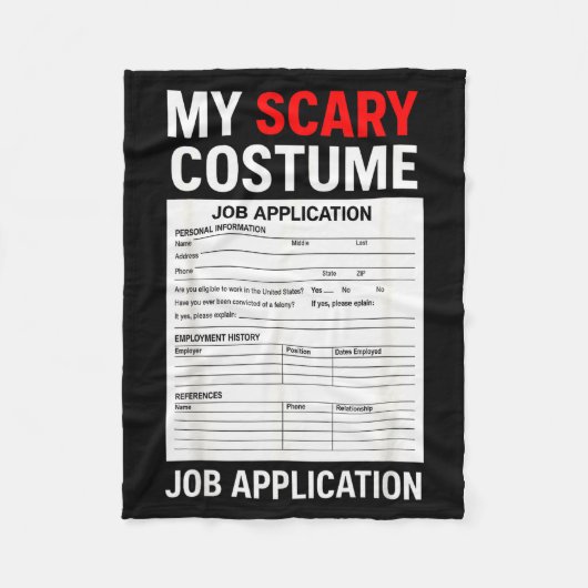 Job Application Funny Y Halloween Costume Trick Or Fleecedecke (Vorderseite)