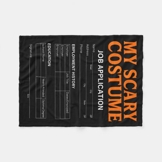 Job Application Funny Y Halloween Costume Trick Or Fleecedecke (Vorderseite (Horizontal))