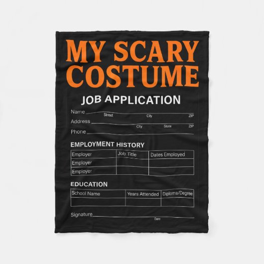 Job Application Funny Y Halloween Costume Trick Or Fleecedecke (Vorderseite)