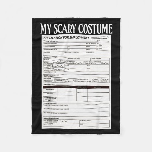 Job Application Funny Y Halloween Costume Trick Or Fleecedecke (Vorderseite)