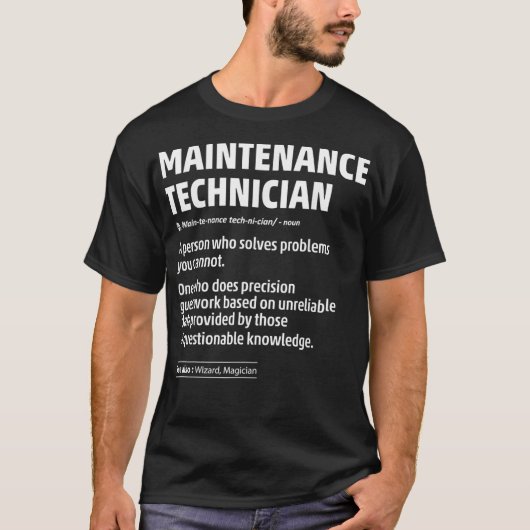 Job Definition Funny Maintenance Techniker Geschen T-Shirt (Vorderseite)