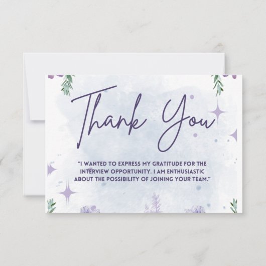 Job Interview Dankeschön Karte (Rückseite)