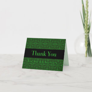 Job Interview Vielen Dank - Green Satin Note Card Dankeskarte