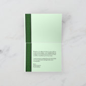 Job Interview Vielen Dank - Green Satin Note Card Dankeskarte (Innenseite)
