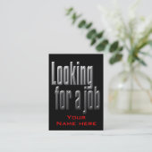 Job-Jagd-Geschäfts-Karte für Mann/Typ Visitenkarte (Stehend Vorderseite)