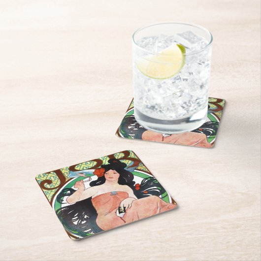 JOB, Mucha Rechteckiger Pappuntersetzer (Vor Ort)