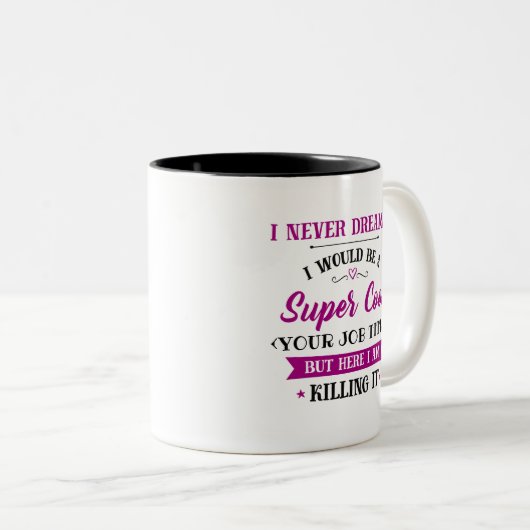 Job Spaß Hier töte ich ihn Zweifarbige Tasse (VorderseiteRechts)