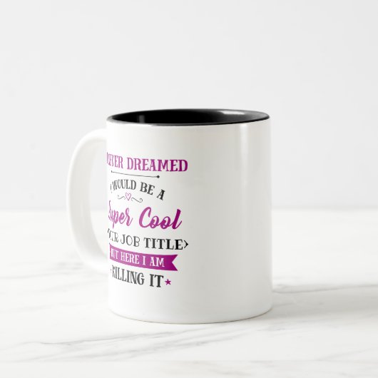 Job Spaß Hier töte ich ihn Zweifarbige Tasse (Vorderseite Links)