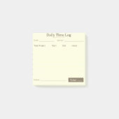 Job Time Log Notepad – Work Hours Tracker Post-it Klebezettel (Vorderseite)