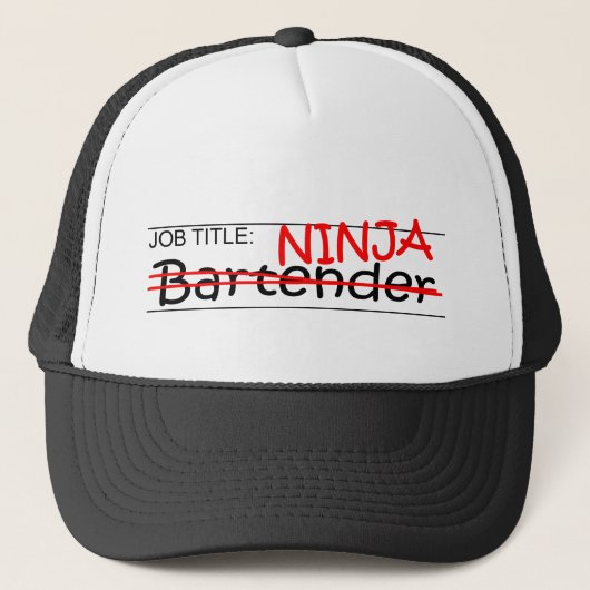 Job-Titel Ninja Barkeeper Truckerkappe (Vorderseite)