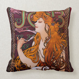 JOB von Alphonse Mucha Vintages Jugendstil-Kunstwe Kissen