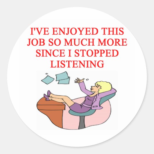 JOB Witz Runder Aufkleber (Vorderseite)