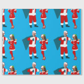 jobiden santa kamala harris blauer Weihnachtsweih Geschenkpapier (Flach)
