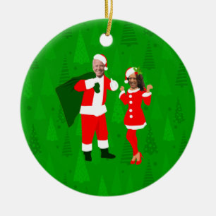 jobiden santa kamala harris christmas keramik ornament