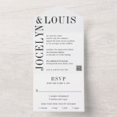 Jocelyn Black and White Modern Wedding All In One Einladung (Innen Boden)