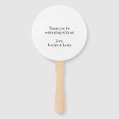 Jocelyn Black and White Modern Wedding Fächer (Rückseite)