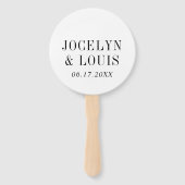 Jocelyn Black and White Modern Wedding Fächer (Vorderseite)