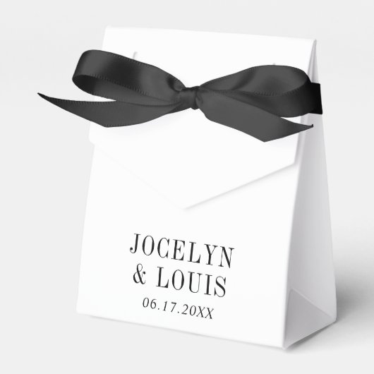 Jocelyn Black and White Modern Wedding Geschenkschachtel (Vorderseite)