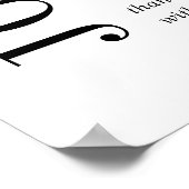 Jocelyn Black and White Modern Wedding Poster (Ecke)