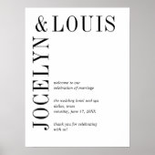 Jocelyn Black and White Modern Wedding Poster (Vorne)