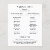 Jocelyn Black and White Modern Wedding Program Flyer (Hinten)