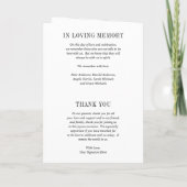 Jocelyn Black and White Modern Wedding Programm (Rückseite)