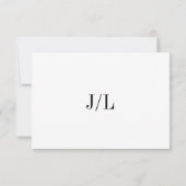 Jocelyn Black and White Modern Wedding RSVP Karte (Rückseite)