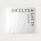 Jocelyn Black and White Modern Wedding Wandteppich (Vorderseite (Horizontal))