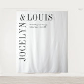 Jocelyn Black and White Modern Wedding Wandteppich (Vorderseite)