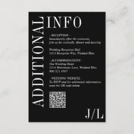 Jocelyn Black Modern Wedding Begleitkarte
