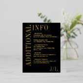 Jocelyn Black Modern Wedding Enclosure Card Folie Einladungspostkarte (Stehend vorne)