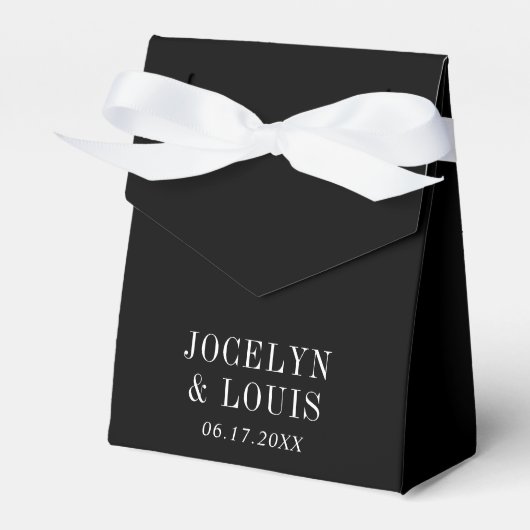Jocelyn Black Modern Wedding Geschenkschachtel (Vorderseite)