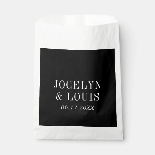 Jocelyn Black Modern Wedding Geschenktütchen (Vorderseite)