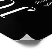 Jocelyn Black Modern Wedding Poster (Ecke)