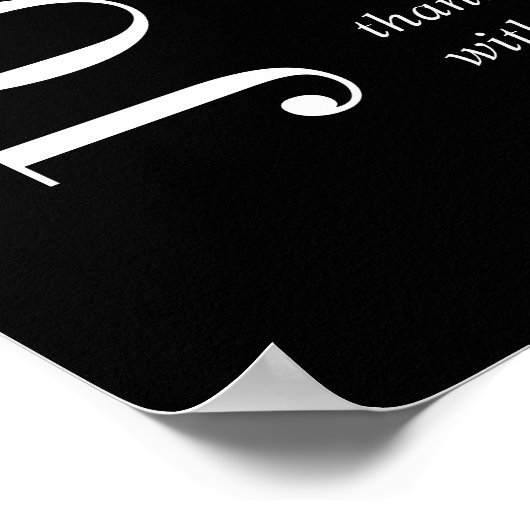 Jocelyn Black Modern Wedding Poster (Ecke)