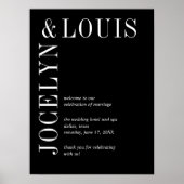 Jocelyn Black Modern Wedding Poster (Vorne)