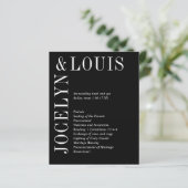 Jocelyn Black Modern Wedding Program (Stehend Vorderseite)