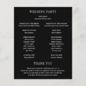 Jocelyn Black Modern Wedding Program (Rückseite)
