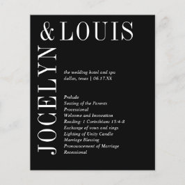 Jocelyn Black Modern Wedding Program