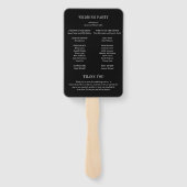 Jocelyn Black Modern Wedding Program Fächer (Rückseite)