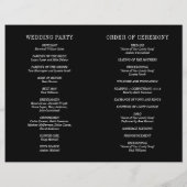 Jocelyn Black Modern Wedding Program Flyer (Hinten)