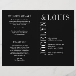 Jocelyn Black Modern Wedding Program Flyer