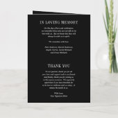 Jocelyn Black Modern Wedding Programm (Rückseite)