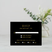 Jocelyn Black Modern Wedding RSVP Card Folie Einladungspostkarte (Stehend vorne)