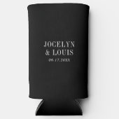 Jocelyn Black Modern Wedding Selters Dosenkühler (Vorderseite)