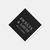 Jocelyn Black Modern Wedding Serviette (Ecke)