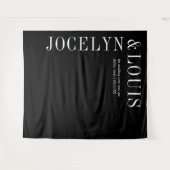 Jocelyn Black Modern Wedding Wandteppich (Vorderseite (Horizontal))