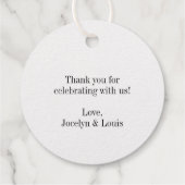 Jocelyn Modern Wedding Geschenkanhänger (Rückseite)