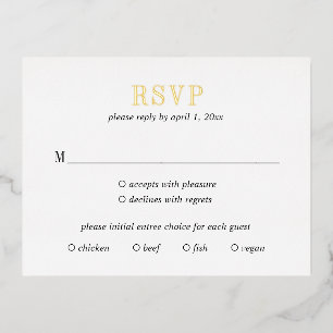 Jocelyn Modern Wedding RSVP Card Folie Einladungspostkarte
