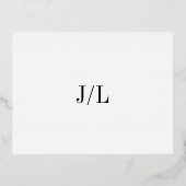 Jocelyn Modern Wedding RSVP Card Folie Einladungspostkarte (Rückseite)